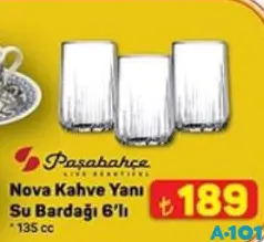PAŞABAHÇE NOVA KAHVE YANI SU BARDAĞI 6'LI 135 CC